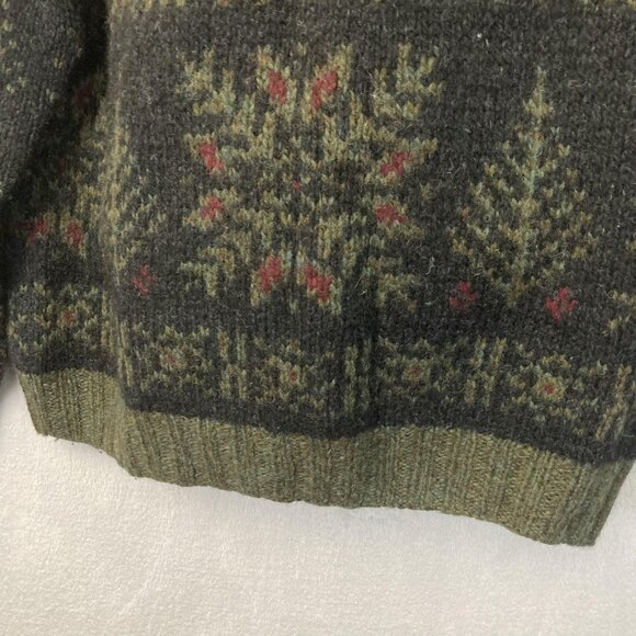 Eddie Bauer Fair Isle Christmas Sweater Mens Medium M Wool Blend Crewneck Knit - Picture 4 of 15